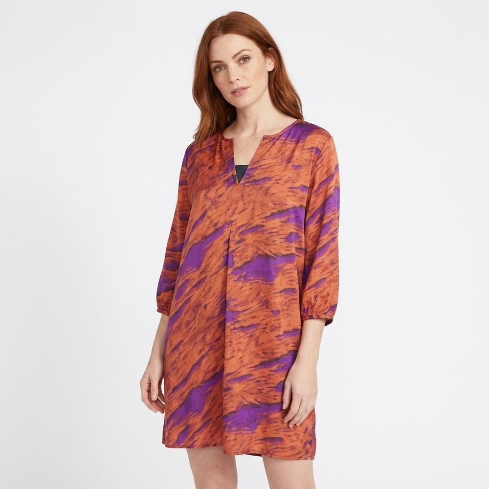 Kelly Wearstler 100% Silk Abstract Print Shift Dress Women Size 6